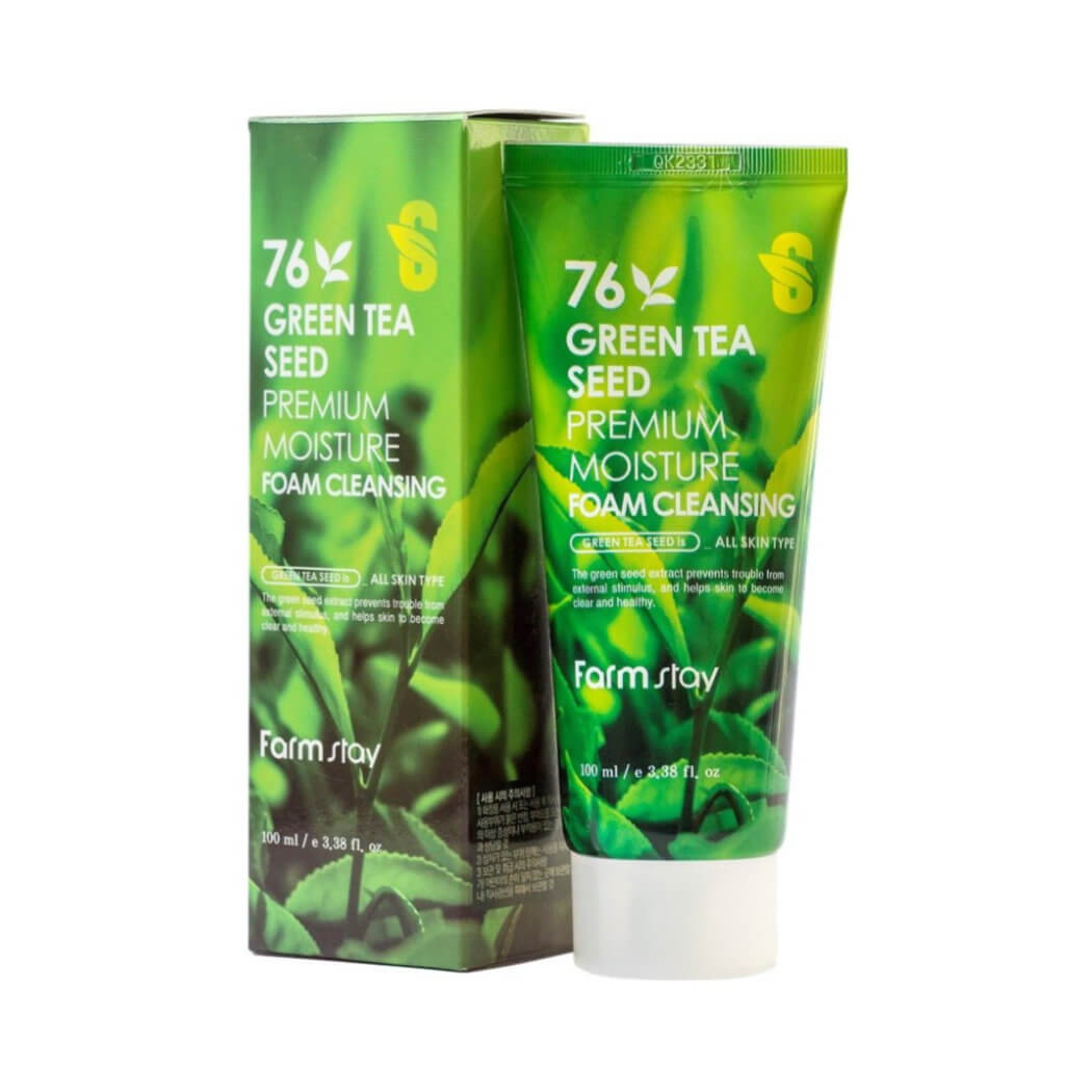Пенка очищающая с семенами зеленого чая FarmStay Green Tea Seed Premium Moisture Foam Cleansing 100 мл